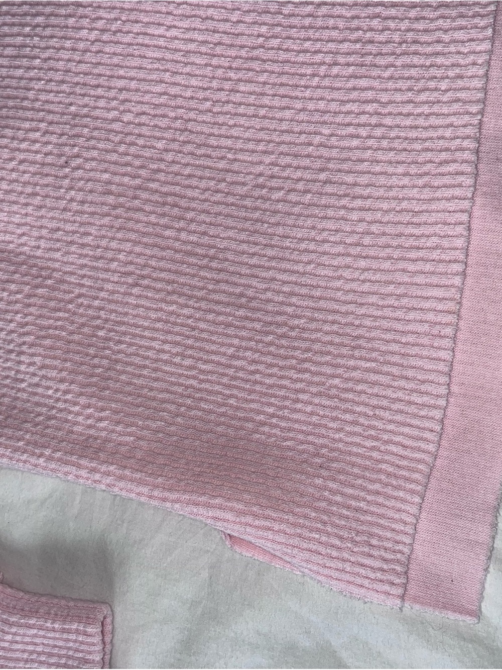 Aerie Pink Oversized Waffle Knit V-Neck Pullover Sweater XS - Picture 4 of 13